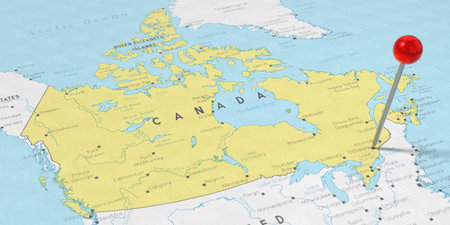 Canada, Ottawa - push pin on political map - 3D illustrationの写真素材