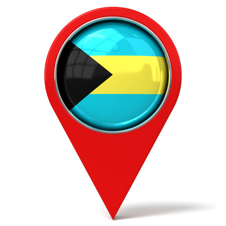 Bahamas - location pin with flag - 3D illustrationの写真素材