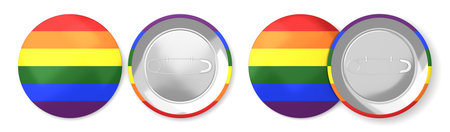 Rainbow LGBT badge - 3D illustrationの写真素材