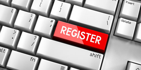Register - computer keyboard - 3D illustration