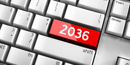 2036 - computer keyboard - 3D illustrationの写真素材