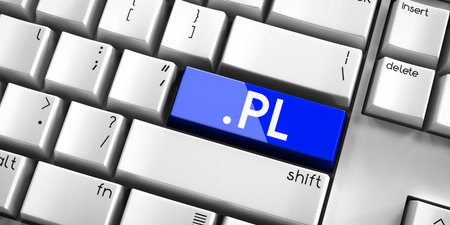 PL domain - computer keyboard - 3D illustration