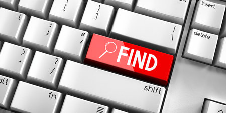 Find - computer keyboard - 3D illustrationの写真素材