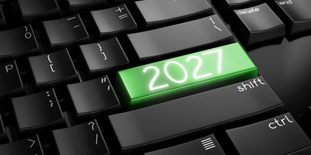 2027 - computer keyboard - 3D illustration