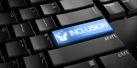 Inclusion - computer keyboard - 3D illustrationの写真素材