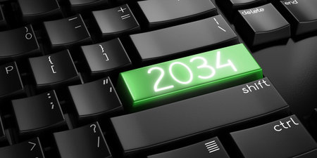 2034 - computer keyboard - 3D illustrationの写真素材