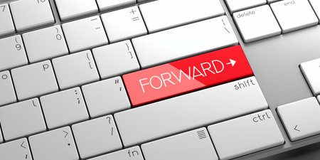 Forward - modern computer keyboard - 3D illustration