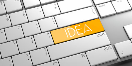 Idea - modern computer keyboard - 3D illustrationの写真素材