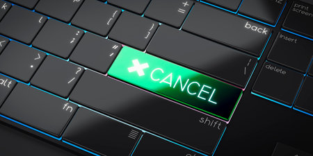 Cancel - modern computer keyboard - 3D illustrationの写真素材