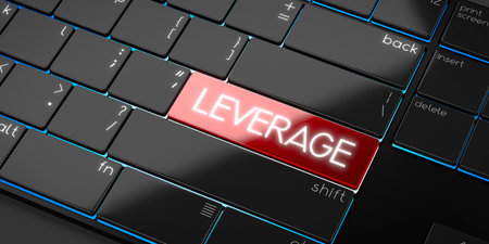 Leverage - modern computer keyboard - 3D illustration