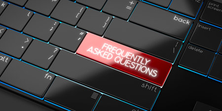 Frequently asked questions - modern computer keyboard - 3D illustrationの写真素材