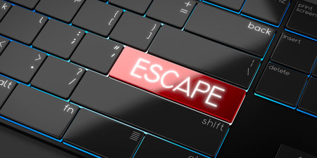 Escape - modern computer keyboard - 3D illustrationの写真素材