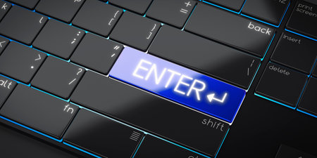 Enter - modern computer keyboard - 3D illustrationの写真素材