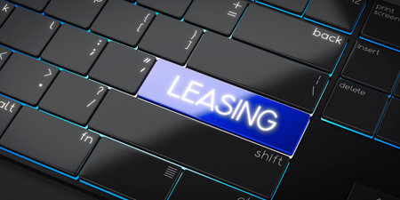 Leasing - modern computer keyboard - 3D illustration