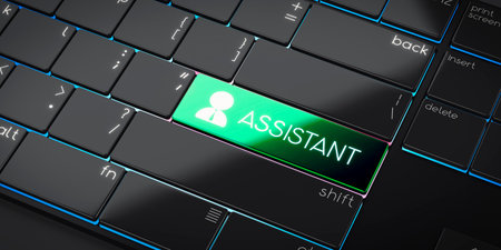 Assistant - modern computer keyboard - 3D illustration