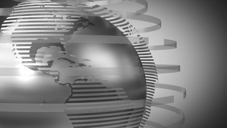 Geometrical world map, America side - 3D illustrationの写真素材