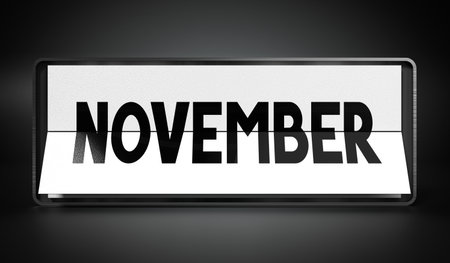 November - table calendar - 3D illustrationの写真素材