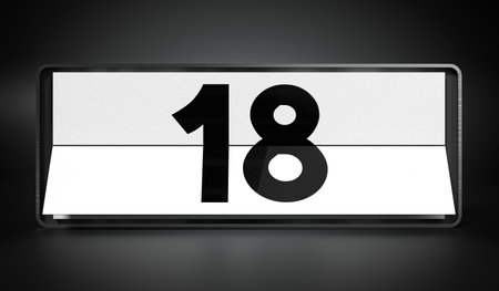 18 - calendar with day of a month - 3D illustrationの写真素材
