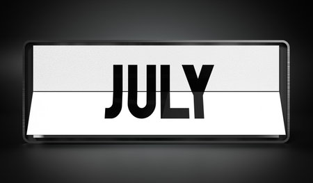 July - table calendar - 3D illustrationの写真素材