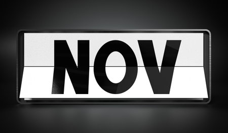 November - table calendar - 3D illustrationの写真素材