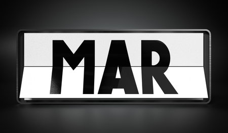 March - table calendar - 3D illustrationの写真素材