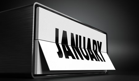 January - table calendar - 3D illustration
