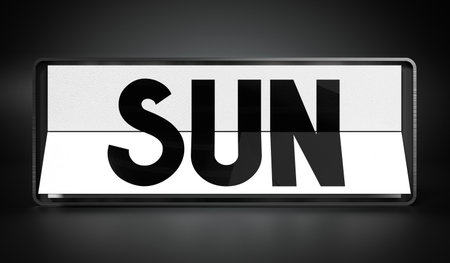 Sunday - table calendar - 3D illustrationの写真素材