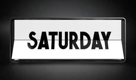 Saturday - table calendar - 3D illustrationの写真素材