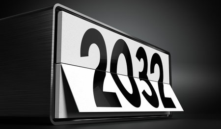 2032 - table calendar - 3D illustration