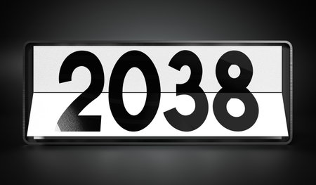 2038 - table calendar - 3D illustration