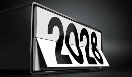2028 - table calendar - 3D illustration
