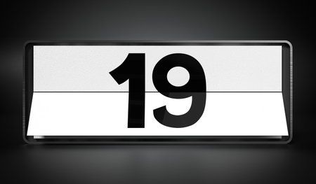 19 - calendar with day of a month - 3D illustrationの写真素材