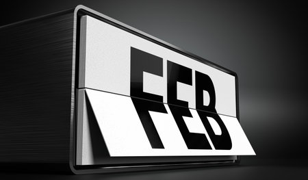 February - table calendar - 3D illustration