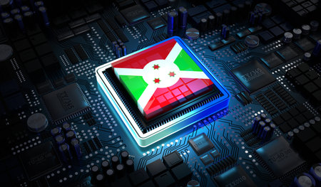 Computer processor with flag of Burundi - 3D illustrationの写真素材