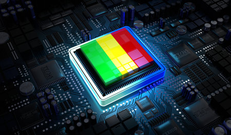 Computer processor with flag of Mali - 3D illustrationの写真素材