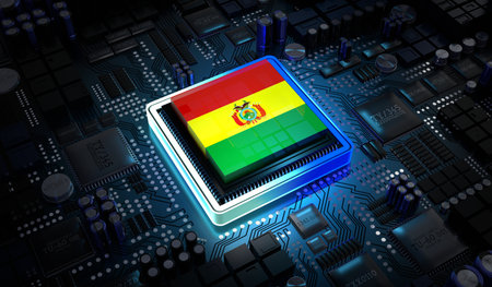 Computer processor with flag of Bolivia - 3D illustrationの写真素材