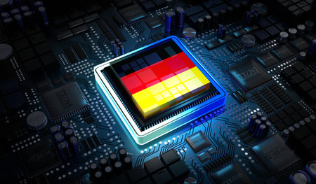 Computer processor with flag of Germany - 3D illustrationの写真素材