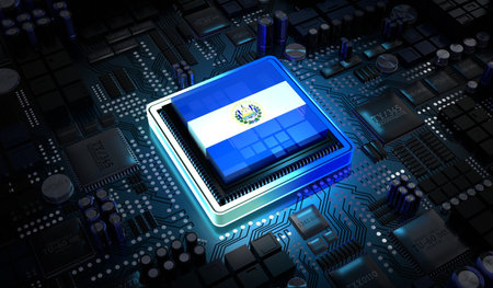 Computer processor with flag of El Salvador - 3D illustrationの写真素材