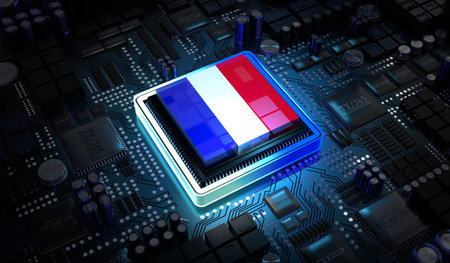Computer processor with flag of France - 3D illustrationの写真素材