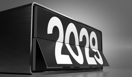2029 - table calendar - 3D illustrationの写真素材