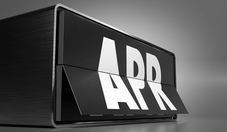 April - calendar on gray background - 3D illustrationの写真素材