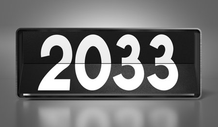 2033 - table calendar - 3D illustration