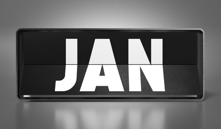 January - 3D illustrationの写真素材