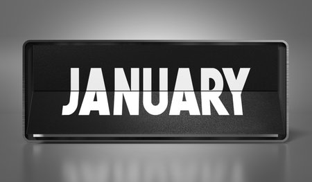 January - 3D illustrationの写真素材