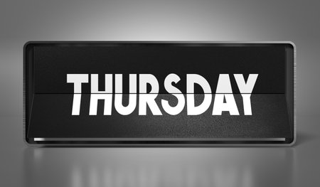 Thursday - calendar on gray background - 3D illustrationの写真素材