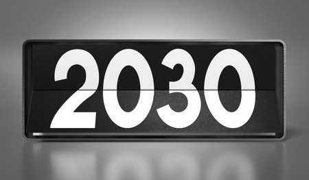 2030 - table calendar - 3D illustrationの写真素材