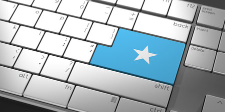 Computer keyboard with flag of Somalia - 3D illustrationの写真素材