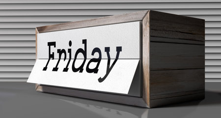 Friday - table calendar - 3D illustrationの写真素材