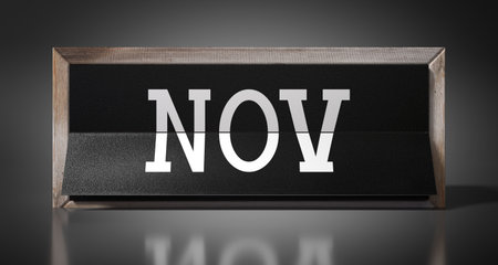 November - table calendar - 3D illustrationの写真素材