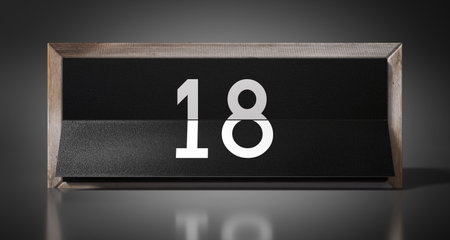 18 - calendar with day of a month - 3D illustrationの写真素材